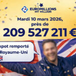 EuroMillions : un britannique remporte 209,5 millions d&rsquo;euros ce mardi 10 mars 2026